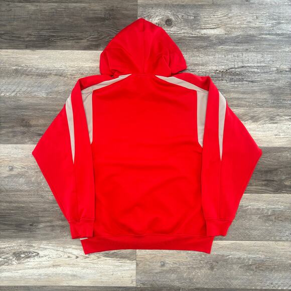 Ohio State Hoodie Nike Buckeyes Red White Mens M OSU Center Swoosh Sweatshirt - Picture 2 of 8